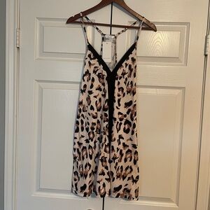 Leopard-Style Print T-Back Dress